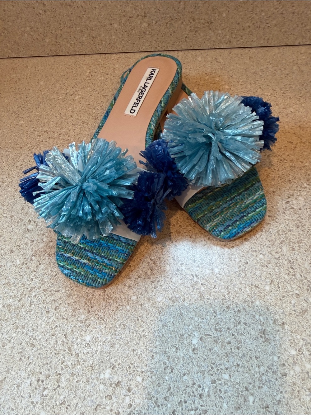 Ladies Karl Lagerfeld slide sandals, size 7.5